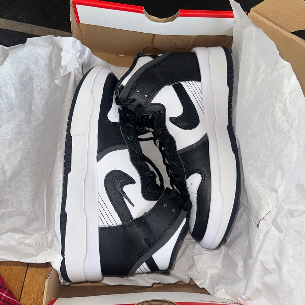 Nike Black and White Dunk High Sneakers